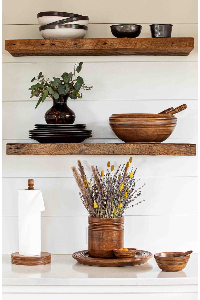 Bilbao Wood 10-Inch Serving Bowl, Alternate, color, BROWN