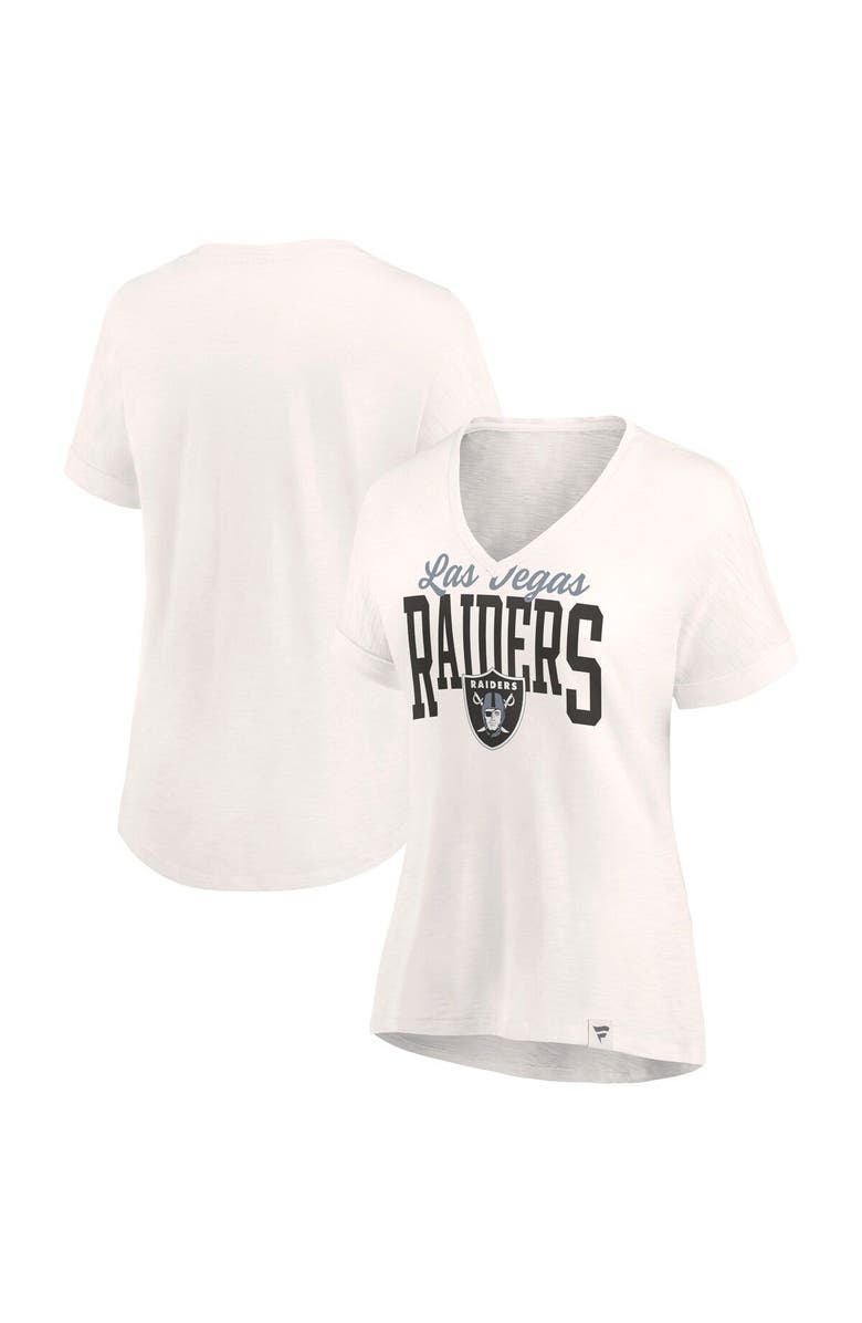 FANATICS Women's Fanatics Branded Oatmeal Las Vegas Raiders Motivating Force Lightweight V-Neck T-Shirt, Alternate, color, 