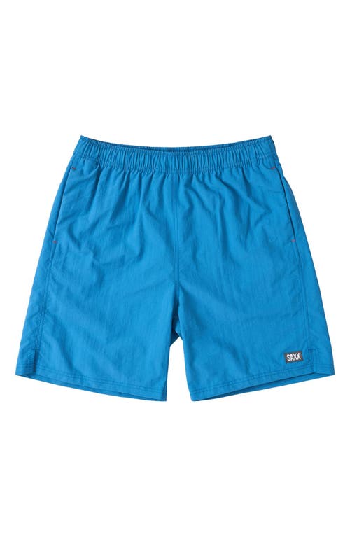 Saxx Go Coastal 2n1 7-inch Swim Shorts In Lake Blue