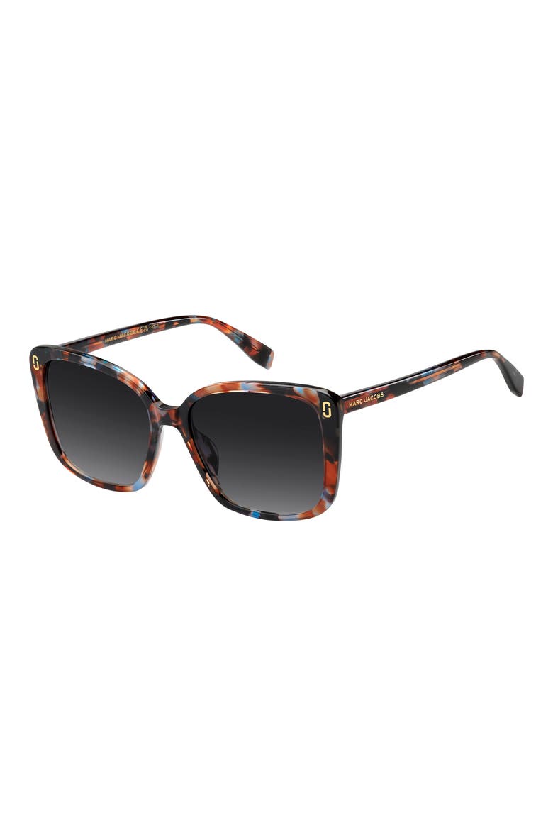 56mm Gradient Butterfly Sunglasses, Alternate, color, BROWN BLUE HAVANA/ DARK GREY