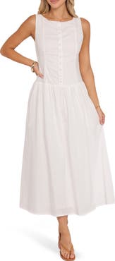 Petal & Pup Evie Cotton & Linen Buttoned Maxi Dress