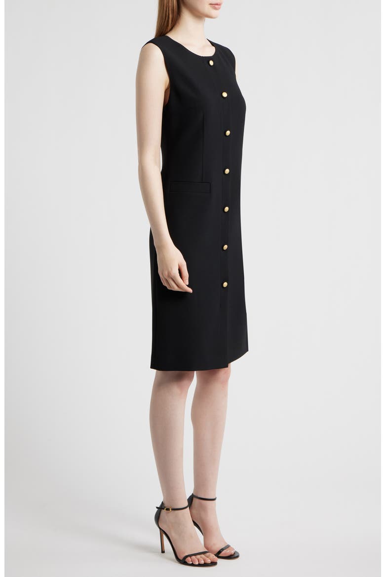 Briel Sleeveless Crepe Sheath Dress, Alternate, color, BLACK