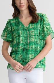 KASPER Flutter Sleeve Top