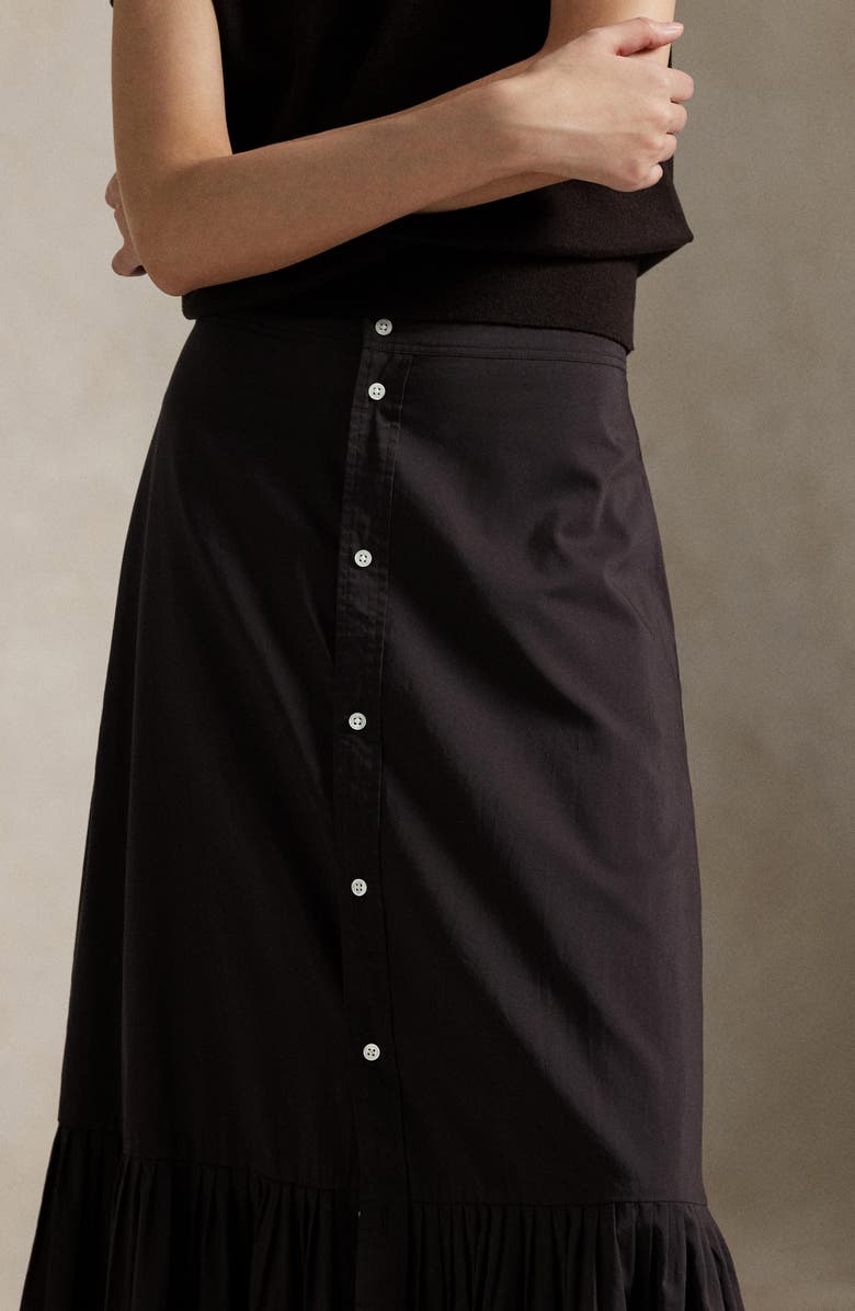 Polo Ralph Lauren Cotton & Silk Button Front Skirt, Alternate, color,