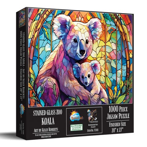 Stained Glass Zoo Koala 1000 piece Jigsaw Puzzle for Adults