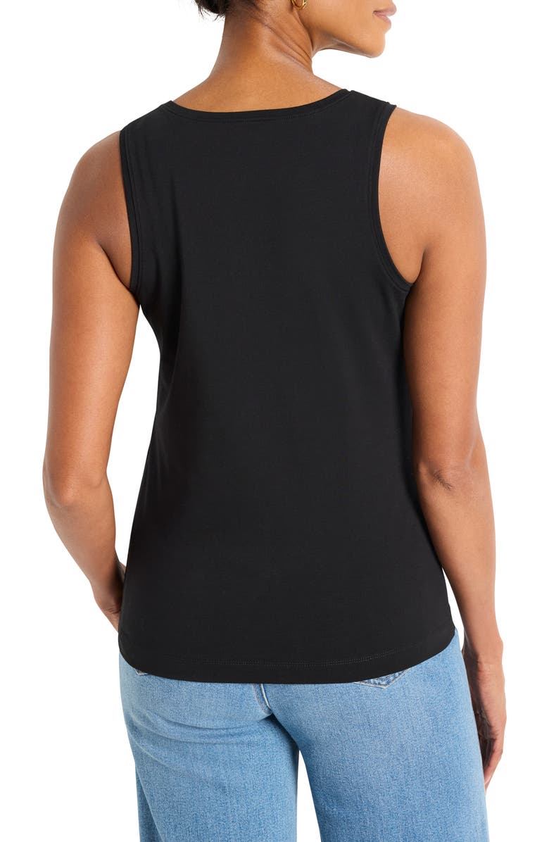 NIC+ZOE Perfect Stretch Cotton Knit Tank, Alternate, color, Black Onyx
