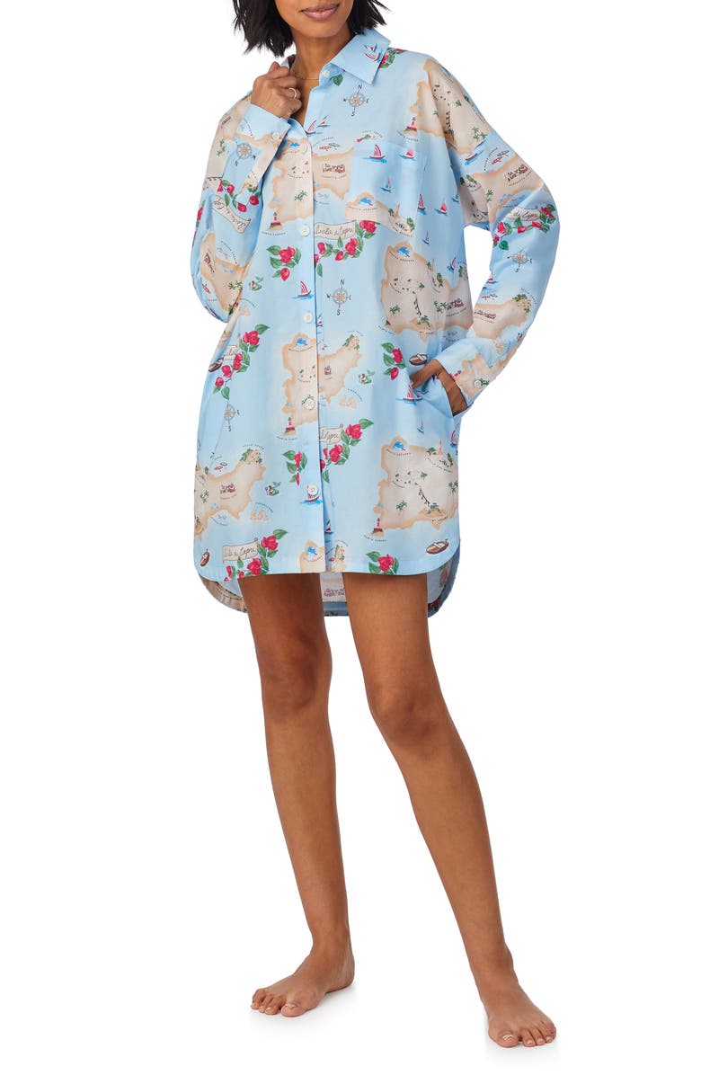 BedHead Pajamas Ciao Capri Organic Cotton Ballet Sleep Shirt, Alternate, color, 