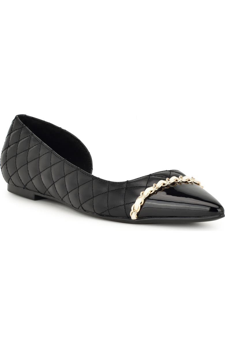 Nine West Breza Half d'Orsay Pointed Cap Toe Flat, Main, color,