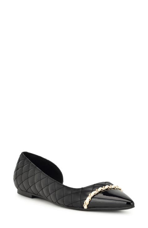 Soho Black D'Orsay Flat Shoes main image 1