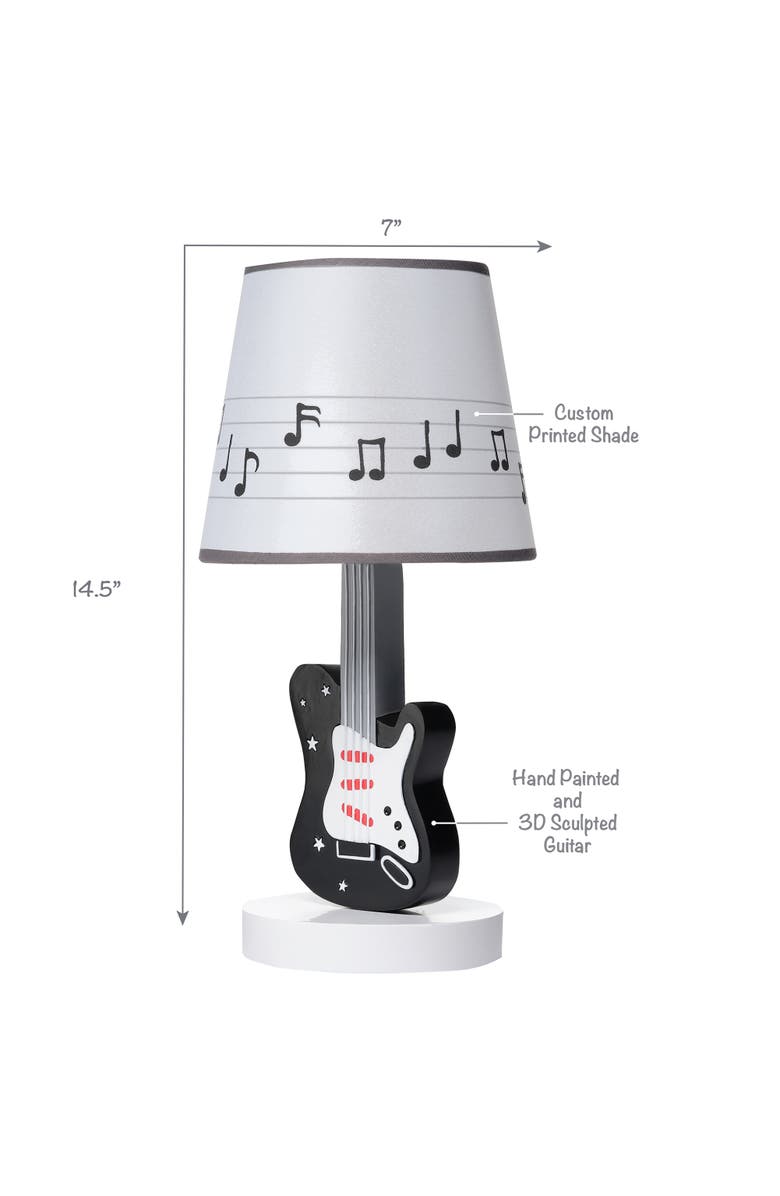 Lambs 
Ivy Rock Star Guitar Lamp with Musical Notes Shade 
Bulb, Alternate, color, Black