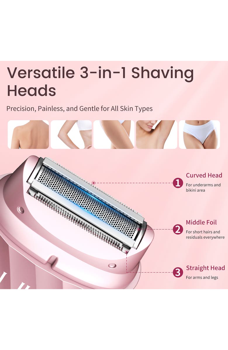 LILA BY AKUNBEM Breeze B2 Max Painless 3-in-1 Multifunction Body & Facial Hair Shaver, Alternate, color,