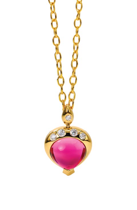 18K Gold Grand Gumdrop Pendant Necklace