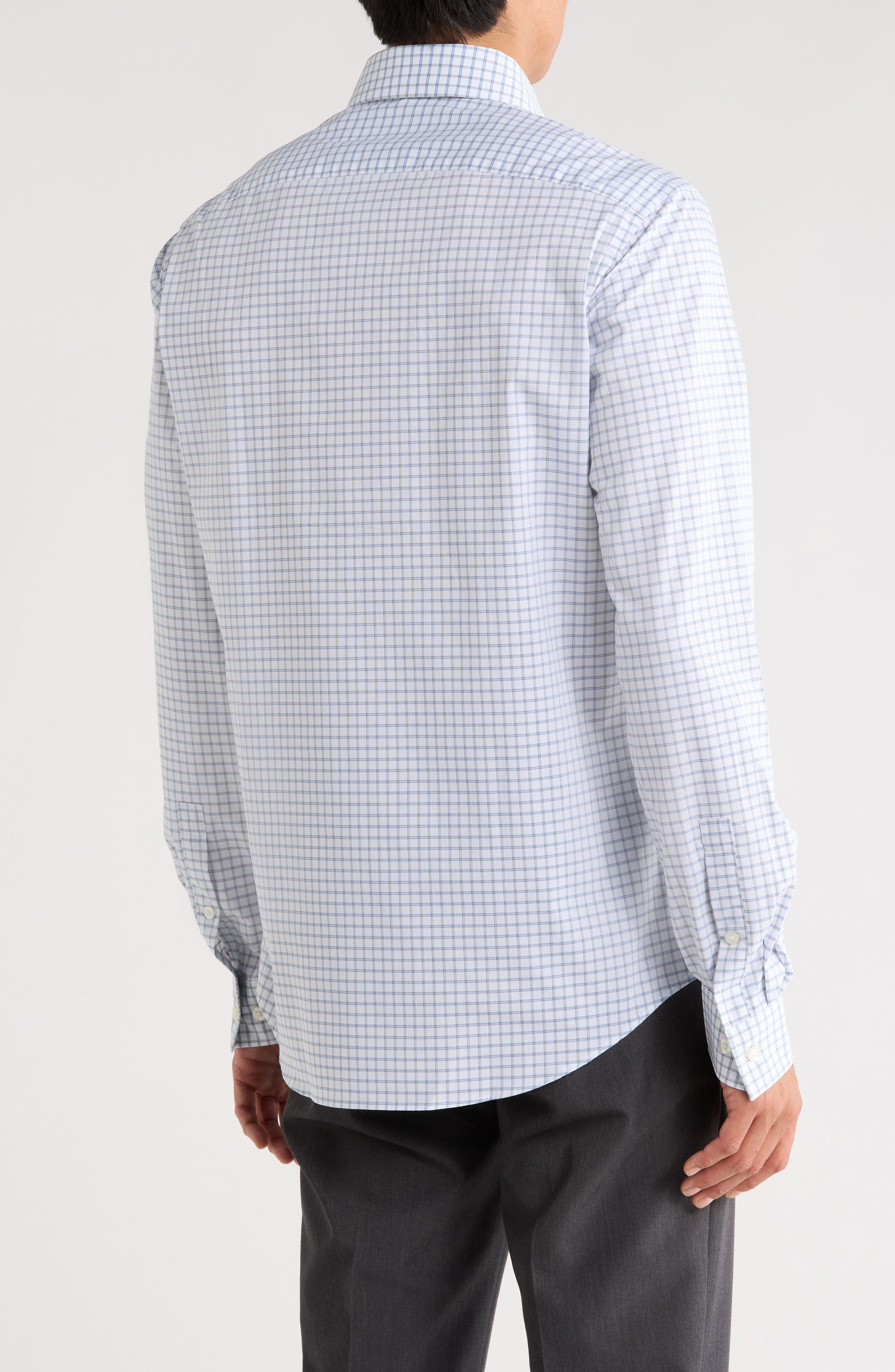 Grid Print Slim Fit Performance Dress Shirt - image 2