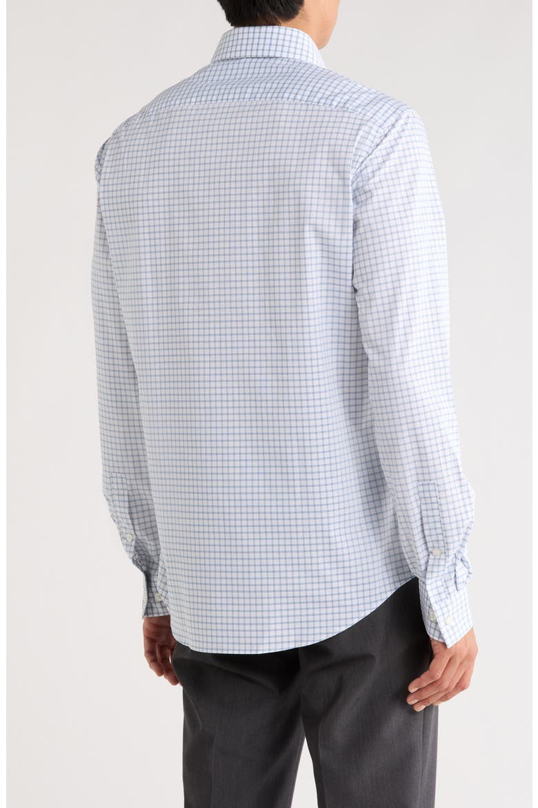Grid Print Slim Fit Performance Dress Shirt, Alternate, color, MOSS