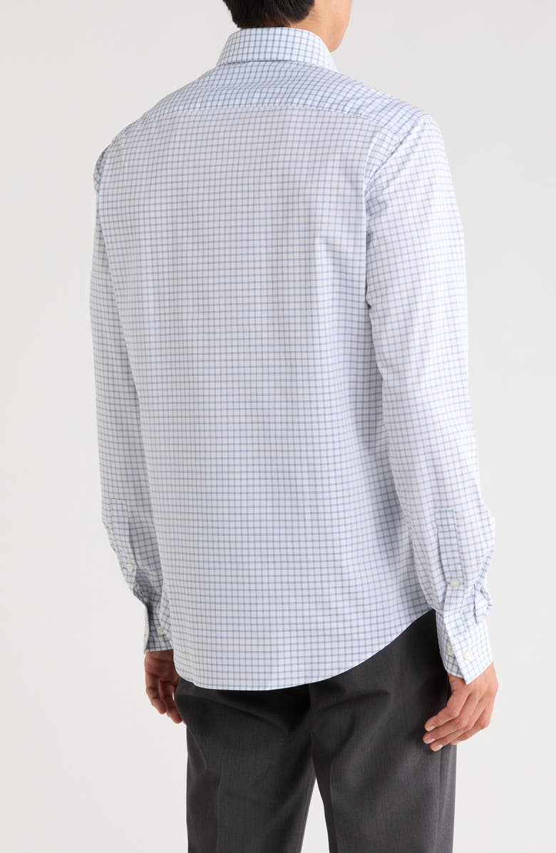 Michael Kors Grid Print Slim Fit Performance Dress Shirt, Alternate, color, Moss