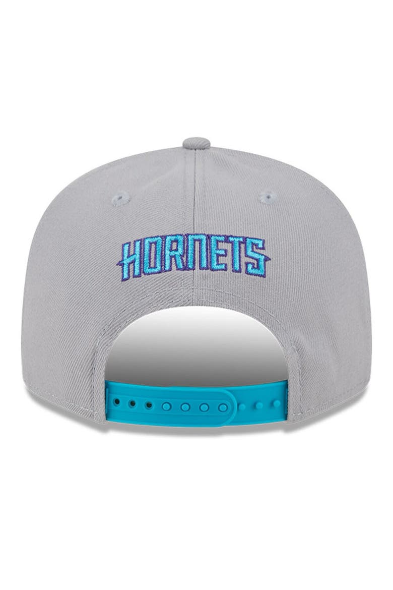 Men's New Era Gray Charlotte Hornets Chenille Band 9FIFTY Snapback Hat, Alternate, color, Gray
