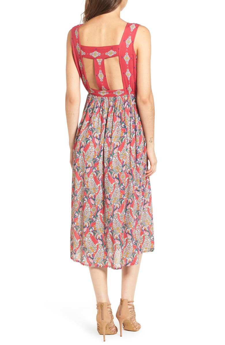 Raga Alice Cut Out Back Midi Dress, Alternate, color, 