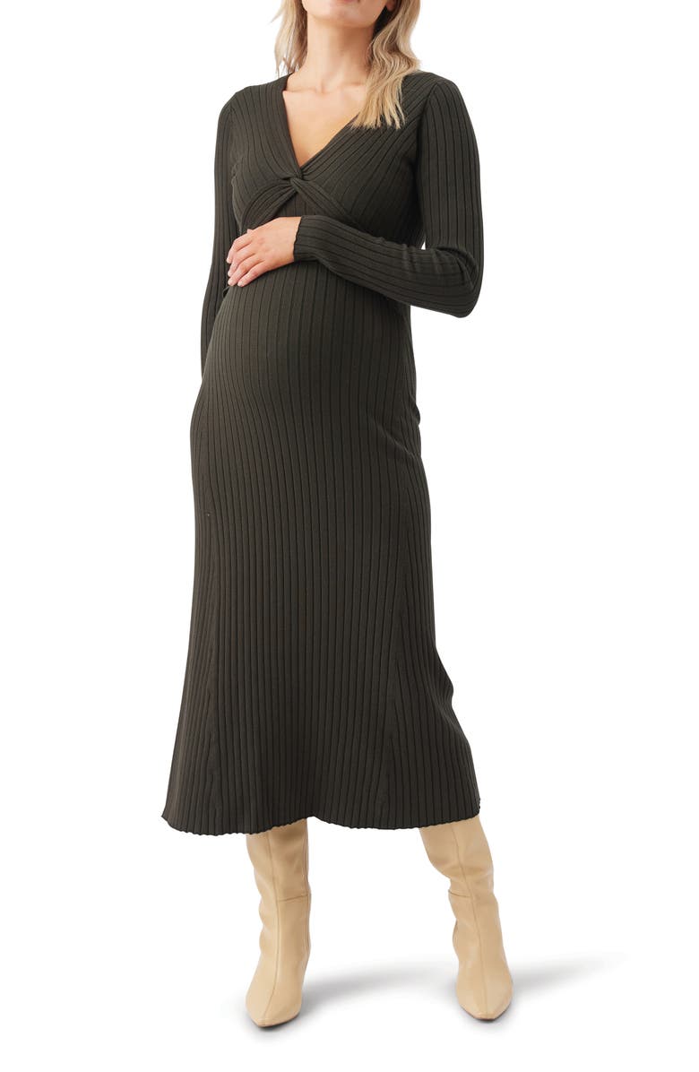 Ripe Maternity Remi Knit Nursing Dress, Main, color, Ivy