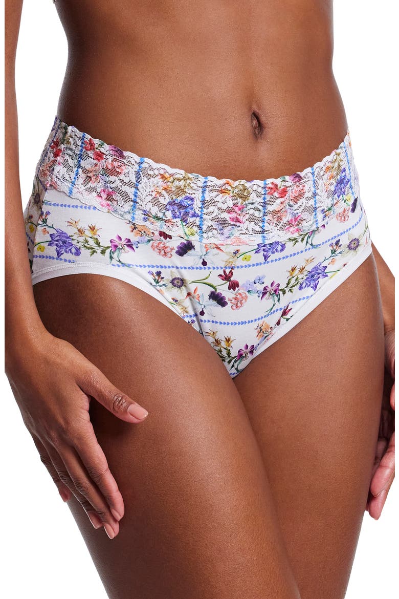 Print Supima® Cotton French Briefs, Alternate, color, FLOWER CROWN