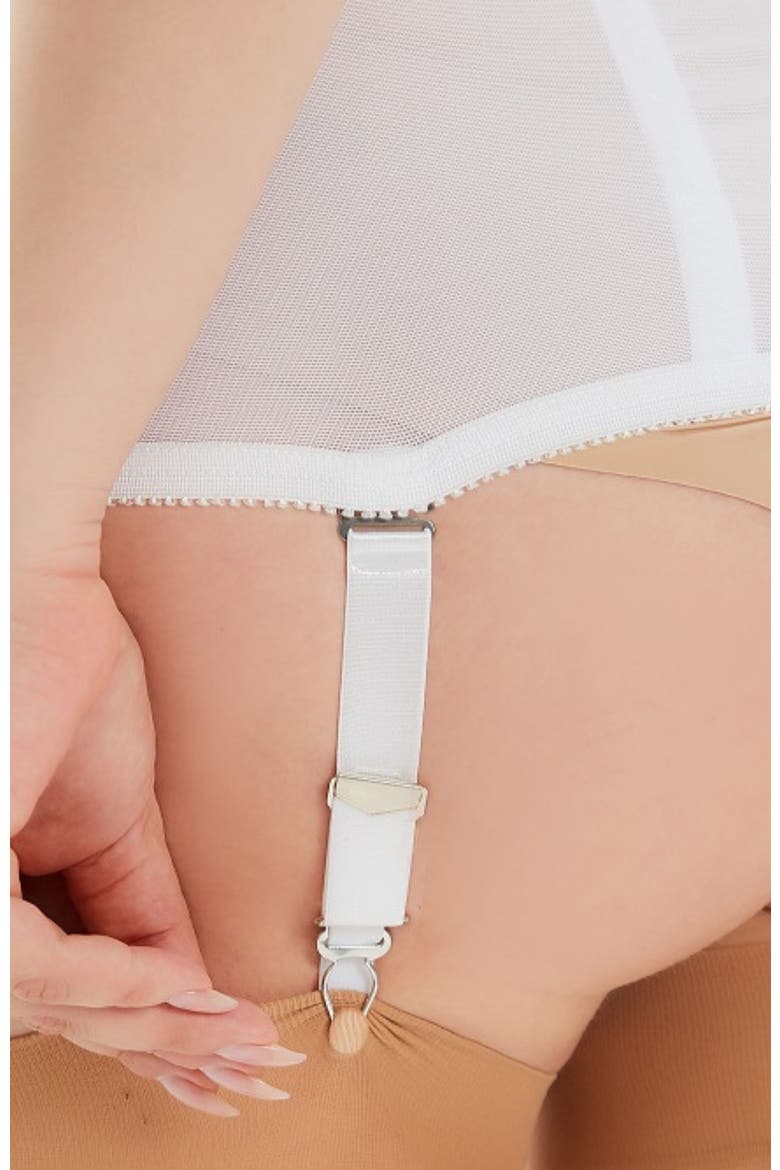 Waist Trainer Girdle with Garters Firm Shaping, Alternate, color, White