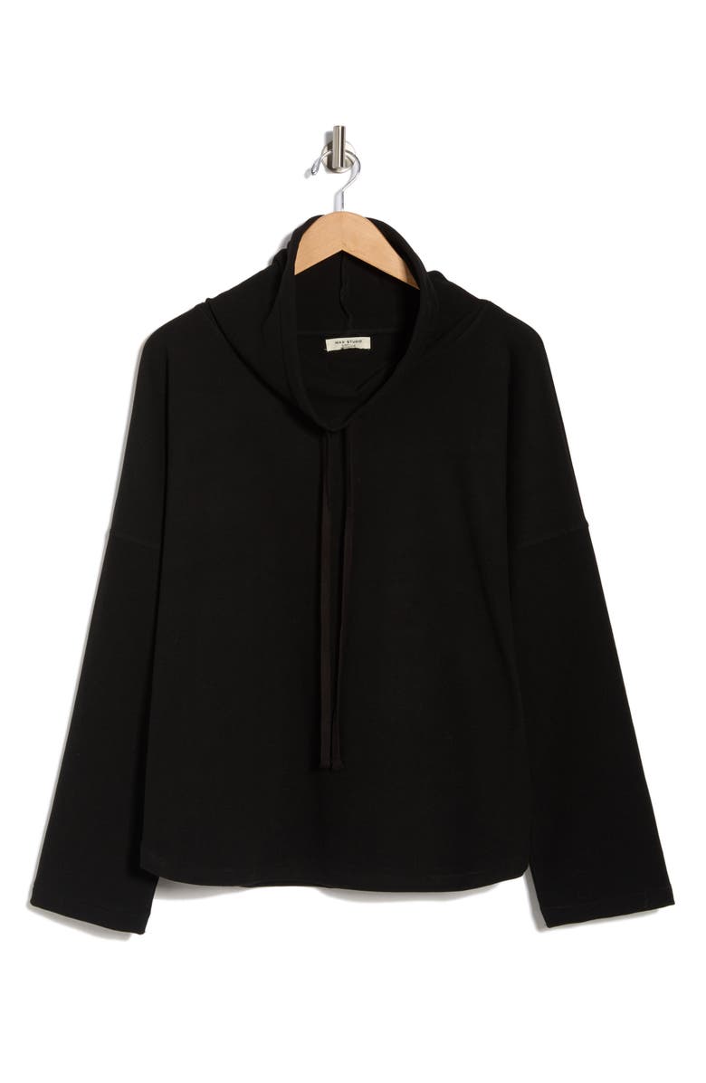 MAX STUDIO Funnel Neck Pullover, Alternate, color, Black