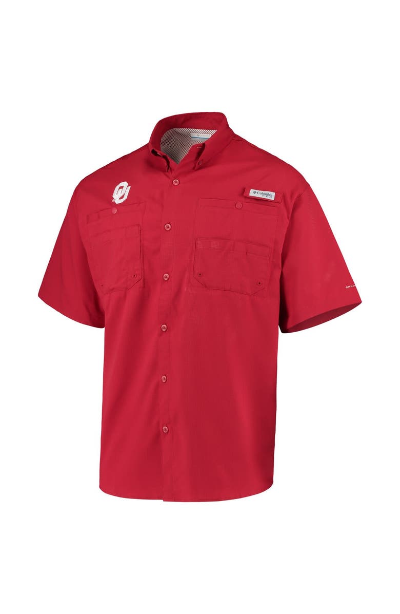 Columbia Men's Columbia Crimson Oklahoma Sooners PFG Tamiami Omni-Shade Button-Down Shirt, Alternate, color, Crimson