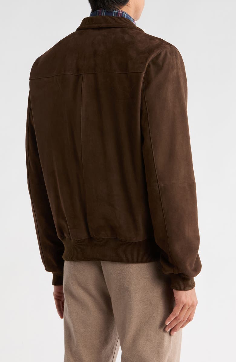 Brooks Brothers Suede Zip Up Jacket, Alternate, color, Chocolate Brown
