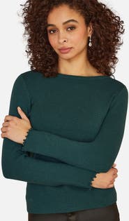 Yumi Sparkle Long Sleeve Boatneck Knit Jumper