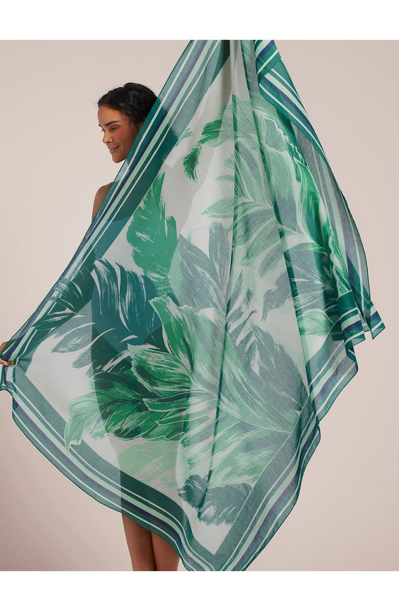 Tori Richard Leaves On The Side Pareo, Alternate, color, Magnolia