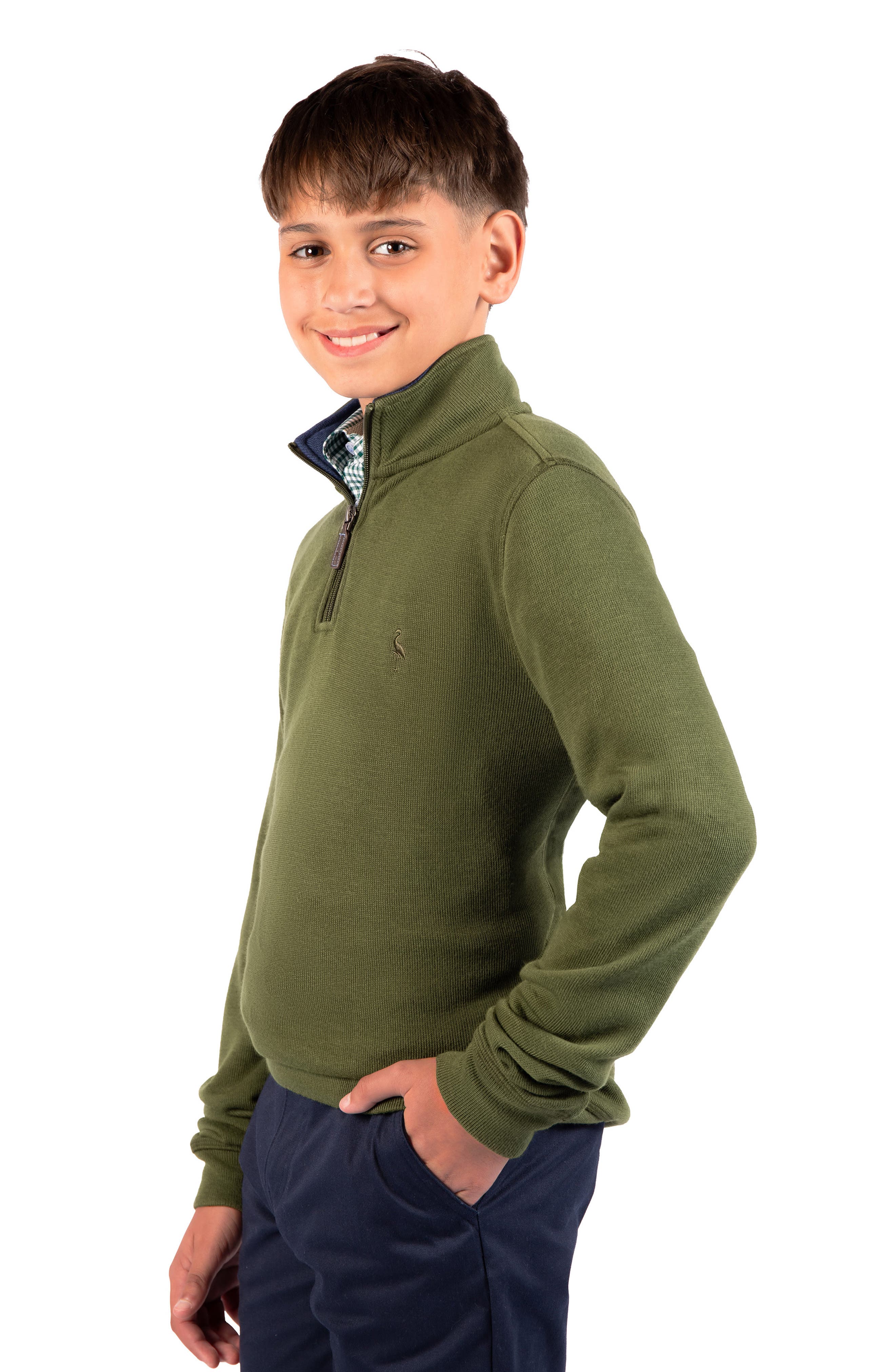 TailorByrd Kids' French Rib Quarter Zip Pullover Sweater | Nordstromrack