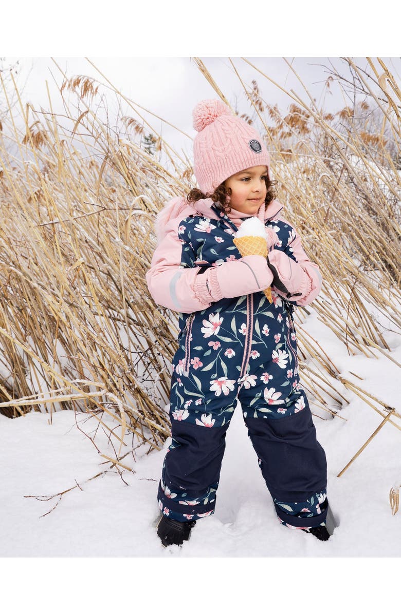 Deux par Deux One-Piece Play Snowsuit Flower, Alternate, color, Navy