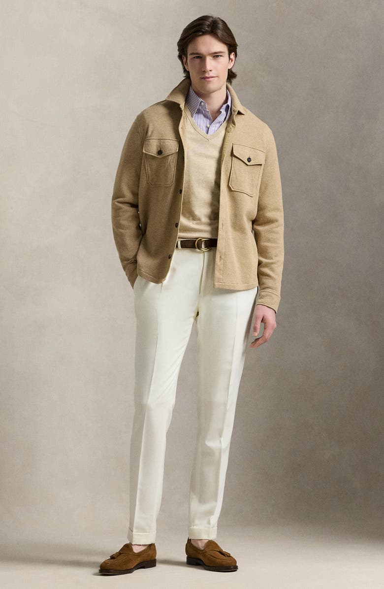 Polo Ralph Lauren Piqué Double Knit Shirt Jacket, Alternate, color, 