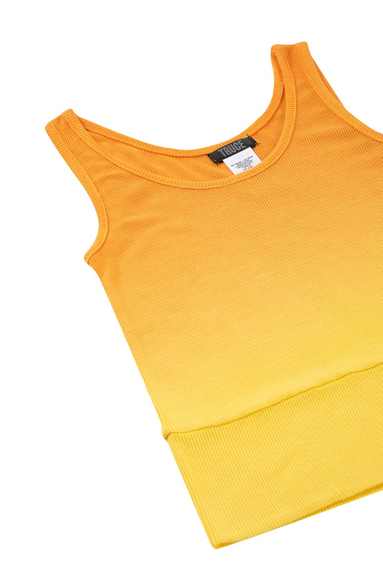 Truce Kids' Dip Dye Crop Rib Tank, Alternate, color, Yellow