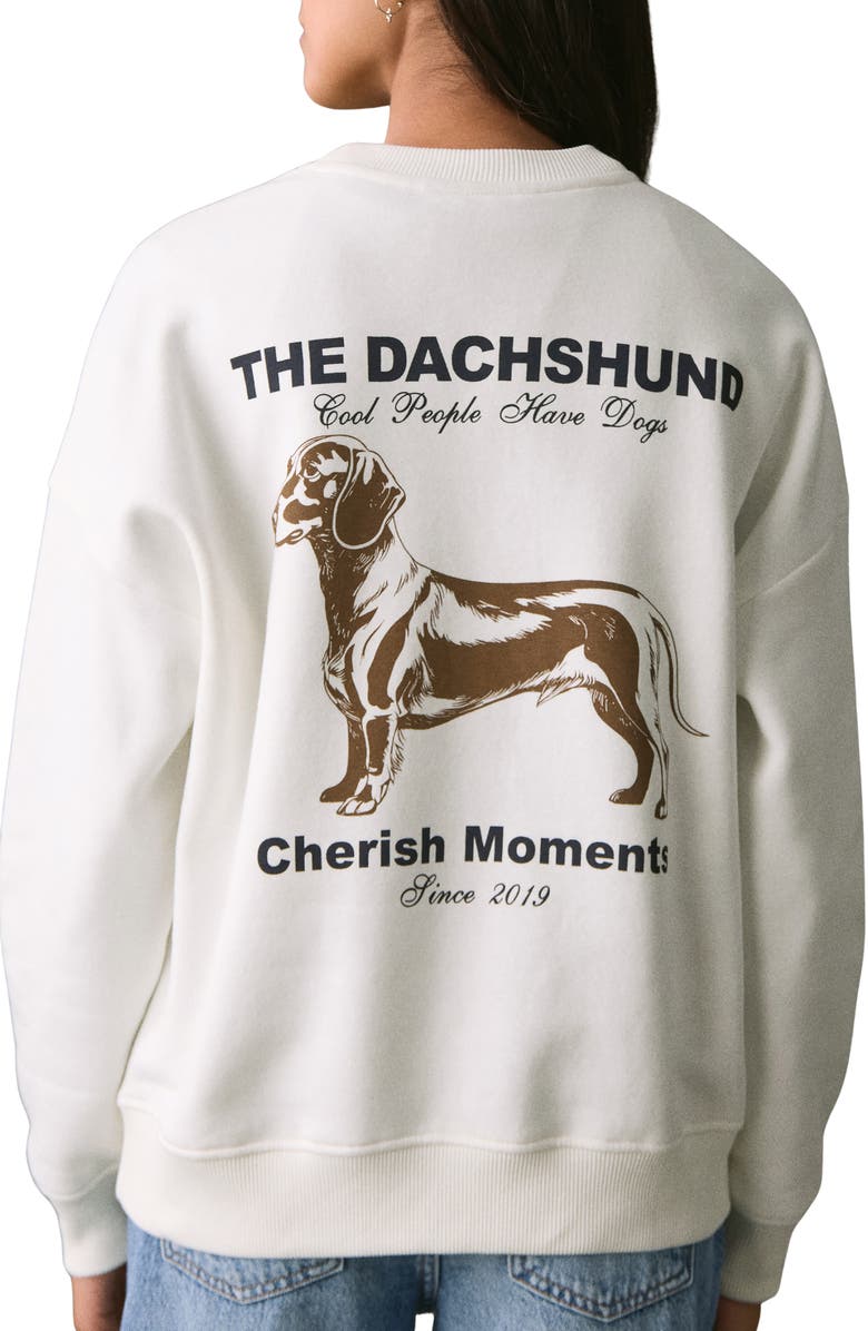 MANGO TEEN Cool People Have Dogs Sweatshirt, Alternate, color, Off White