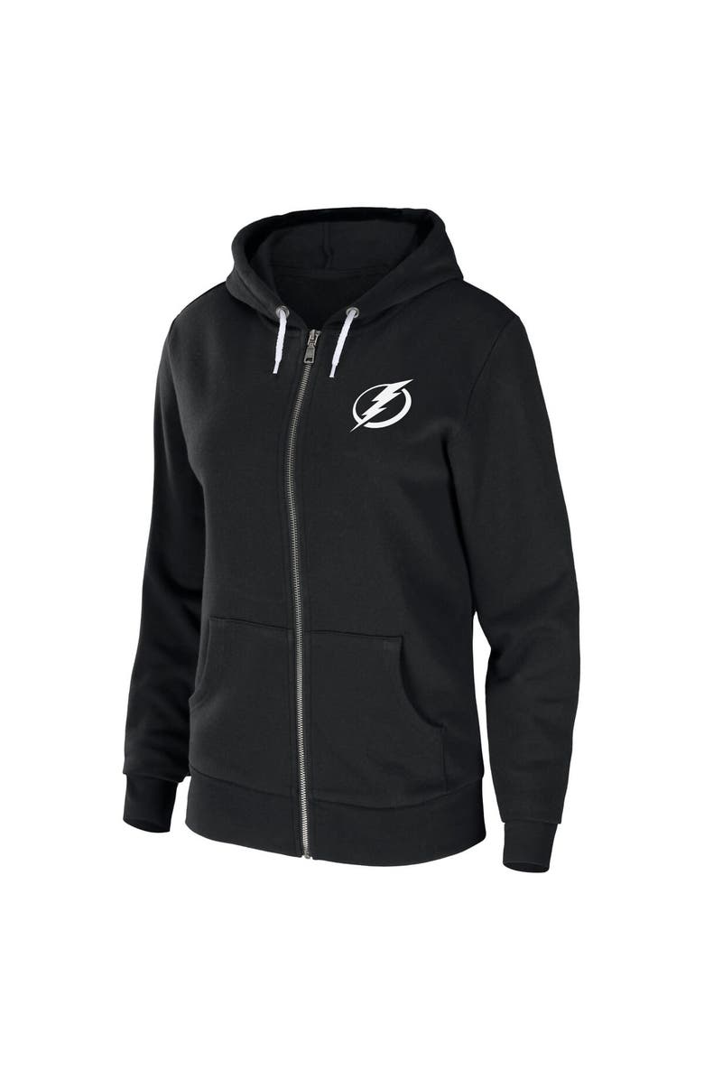 WEAR by Erin Andrews Women's WEAR by Erin Andrews Black Tampa Bay Lightning Sponge Fleece Full-Zip Hoodie, Alternate, color, 