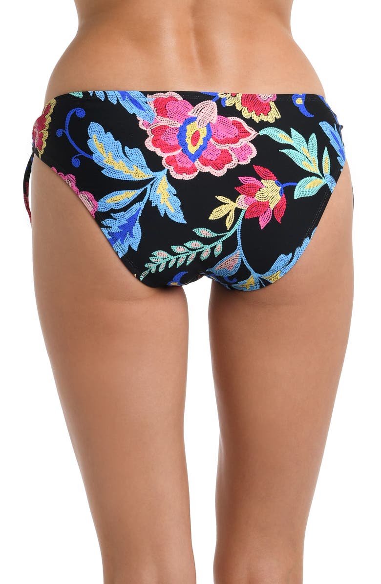 La Blanca Midnight Adjustable Loop Hipster Bikini Bottoms, Alternate, color,