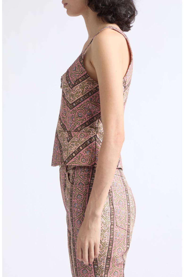 Nicole Paisley Denim Top, Alternate, color, AMOUR PINK MULTI
