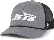 '47 Men's '47 Heather Charcoal New York Jets Carbon Rope Trucker Adjustable Hat