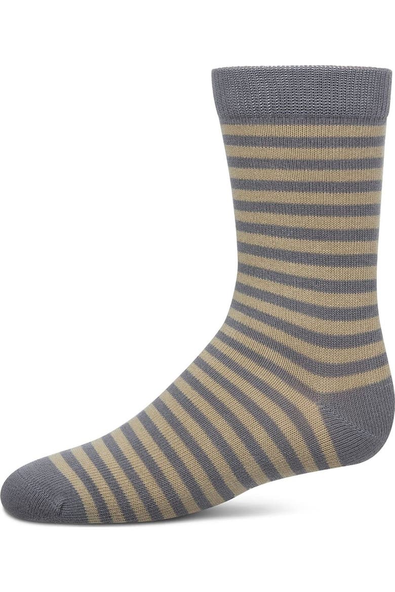Thin Stripe Crew Sock, Main, color, Gray