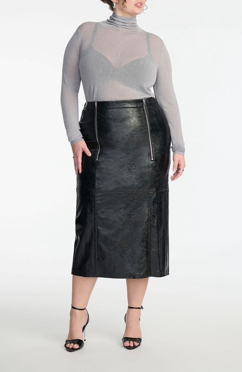 ELOQUII Sheer Turtleneck Sweater, Alternate, color, 