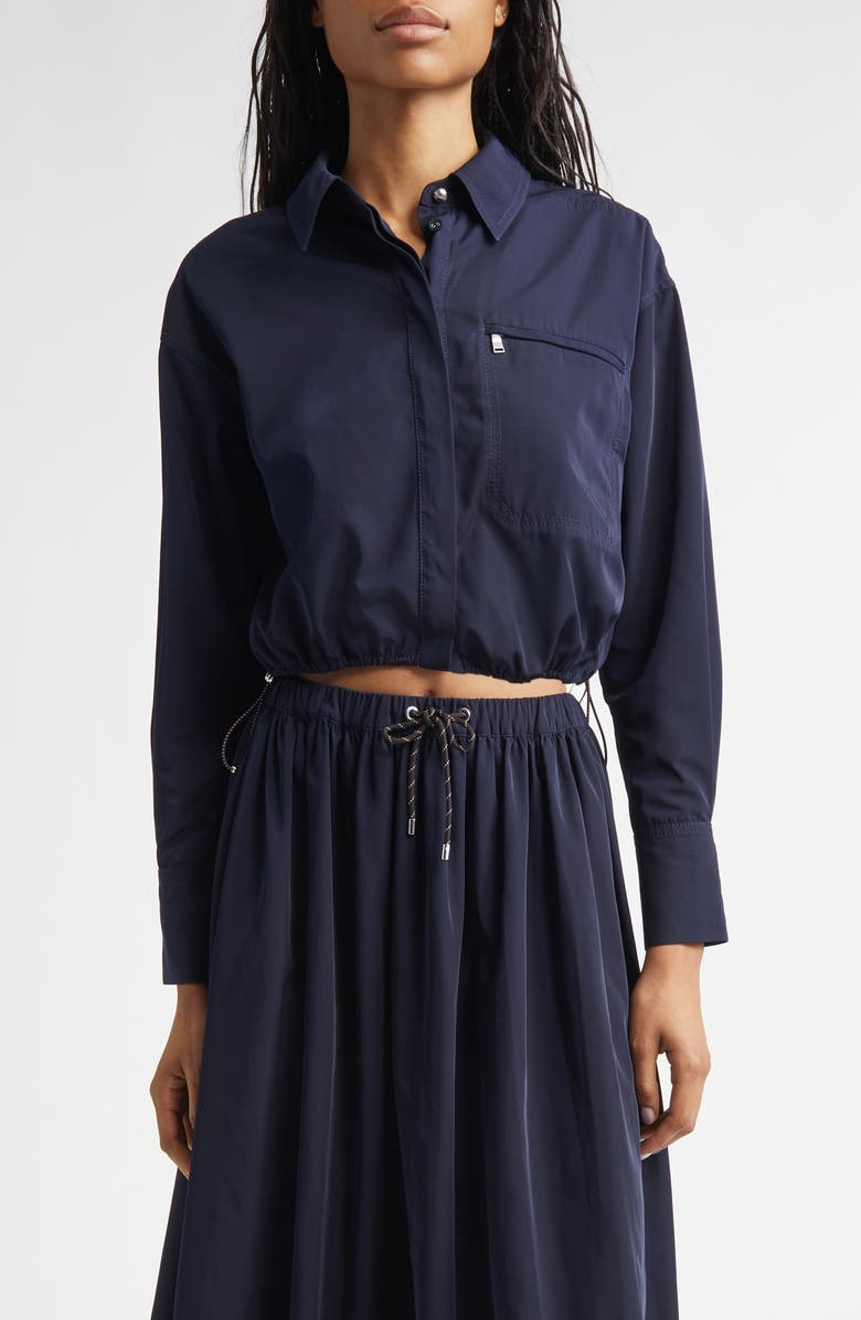 Veronica Beard Wilfred Crop Shirt, Main, color, Navy