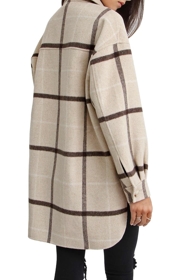 BELLE AND BLOOM Rivers Edge Plaid Shacket, Alternate, color, BEIGE