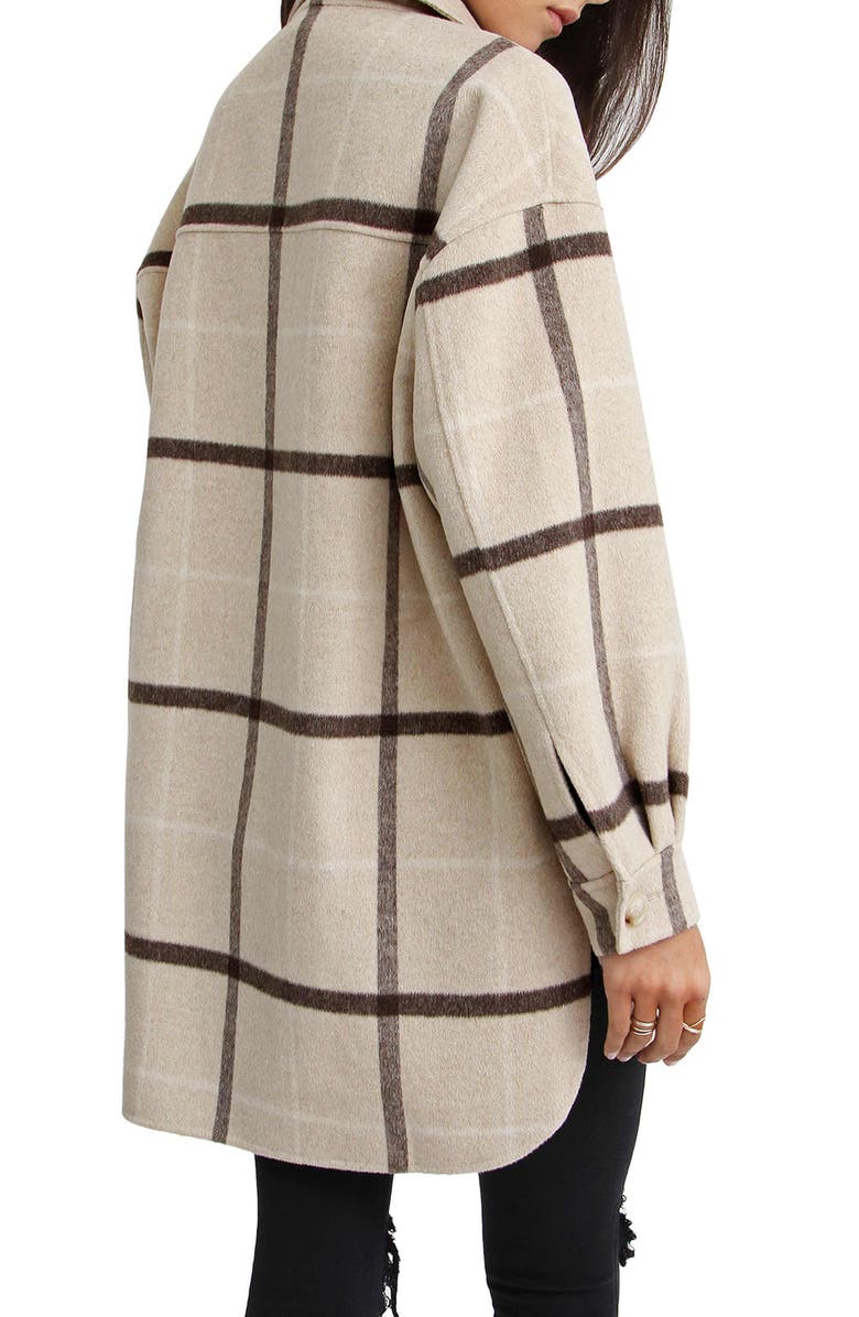Belle & Bloom BELLE AND BLOOM Rivers Edge Plaid Shacket, Alternate, color, Beige