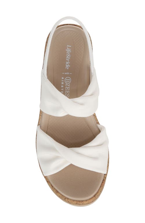 Bzees Riley Slingback Wedge In White Fabric