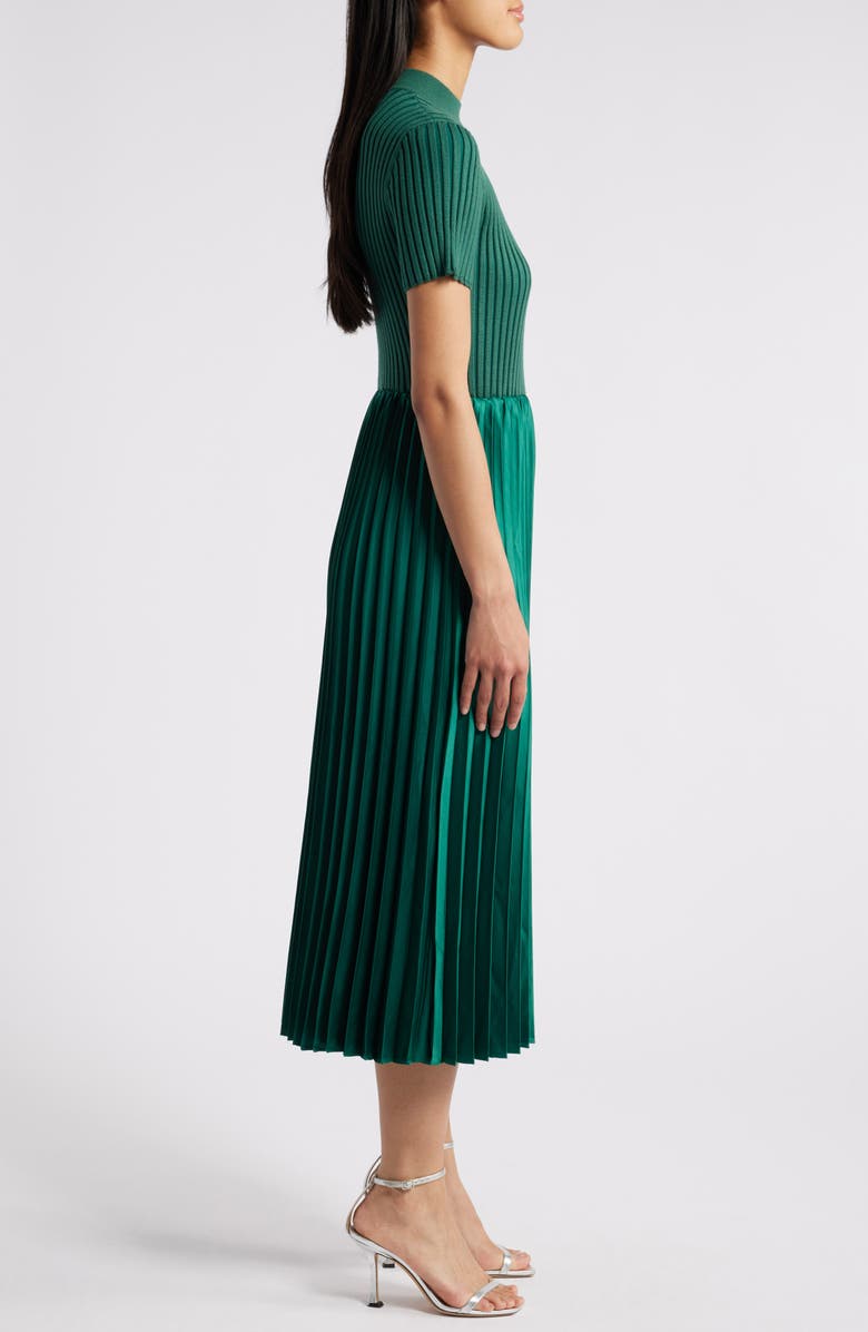 ZOE AND CLAIRE Short Sleeve Mixed Media Dress, Alternate, color,