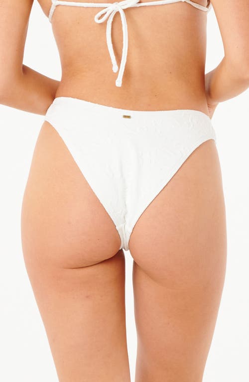 Rip Curl Dusk Jacquard High Leg Bikini Bottoms In White