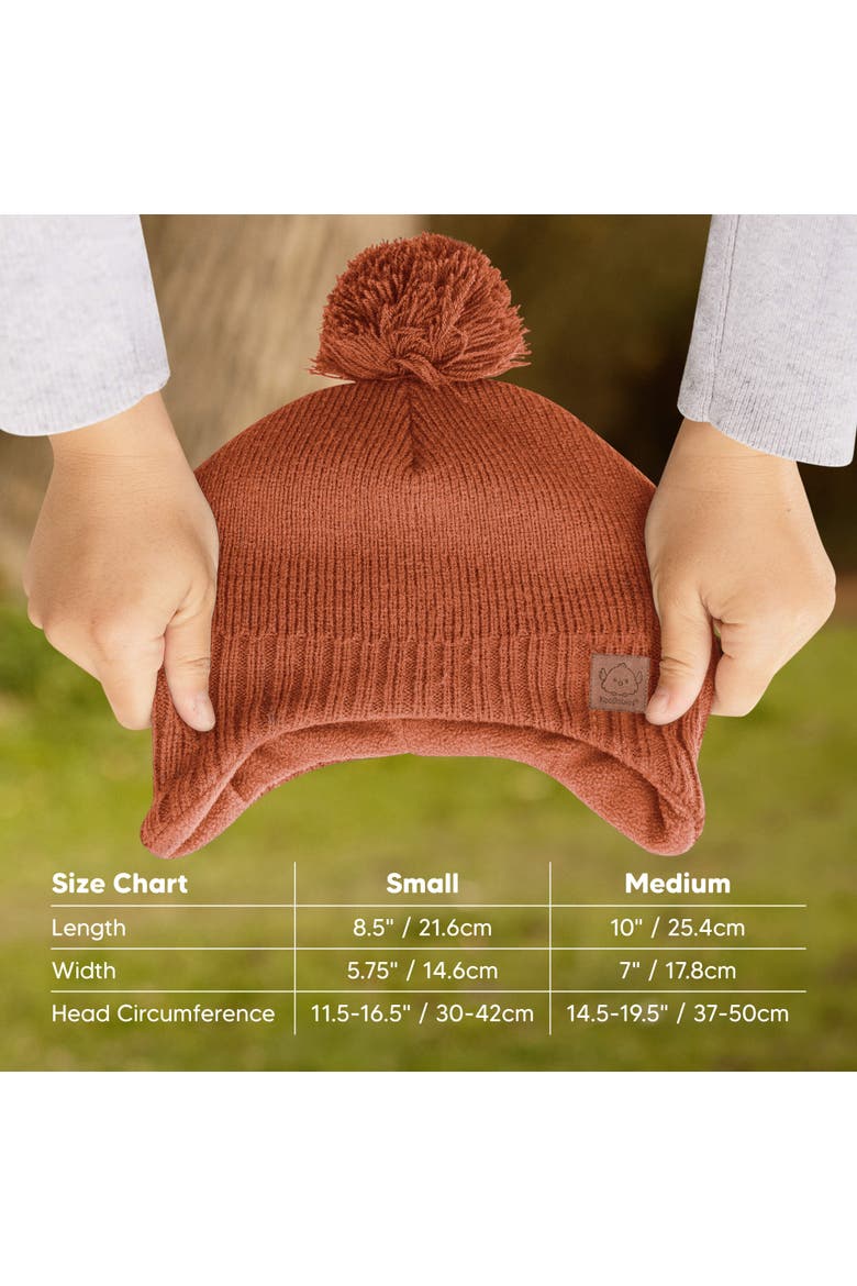 Muff Knitted Beanie, Alternate, color, Clay