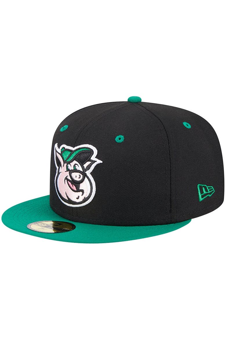 Men's New Era Black Kannapolis Cannon Ballers Theme Nights Kannapolis Qs  59FIFTY Fitted Hat, Main, color, Black