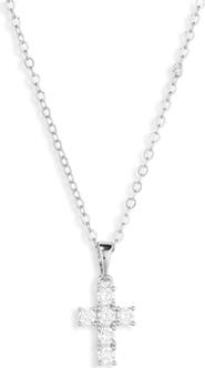 THE SIS KISS Dainty Crystal Cross Pendant Necklace
