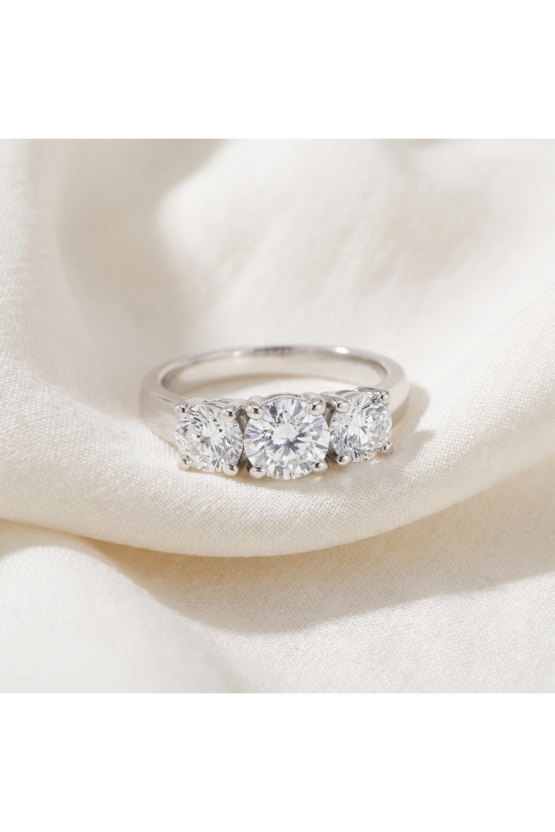 2ct Three Stone Lab Grown Diamond Engagement Ring 14K Gold, Alternate, color, 14k White Gold